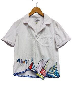 Mira Mikati Sail Boat Embroidered Shirt